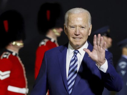 US President Joe Biden waves on arrival on Air Force One at Cornwall Airport Newquay ahead of the G7 summit. Picture date: Wednesday June 9, 2021. PA Photo. See PA story POLITICS G7. Photo credit should read: Phil Noble/PA Wire