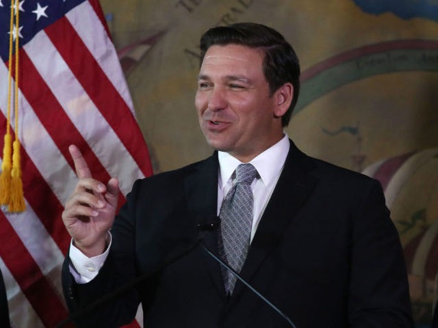 MIAMI, FLORIDA - JANUARY 09: Newly sworn-in Gov. Ron DeSantis attends an event at the Freedom Tower where he named Barbara Lagoa to the Florida Supreme Court on January 09, 2019 in Miami, Florida. Mr. DeSantis was sworn in yesterday as the 46th governor of the state of Florida.(Photo by …