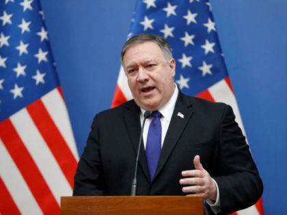 BUDAPEST, HUNGARY – FEBRUARY 11: US Secretary of State Mike Pompeo appears with Hungaria