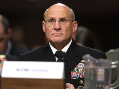 WASHINGTON, DC - DECEMBER 03: Chief of Naval Operations Admiral Michael Gilday testifies before the Senate Armed Services Committee in the Dirksen Senate Office Building on Capitol Hill December 03, 2019 in Washington, DC. Military secretaries and members of the Joint Chiefs testified about a new GAO report about ongoing …
