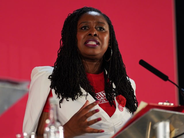 LEEDS, ENGLAND - JANUARY 25: Labour Deputy Leadership hopeful Dawn Butler (right) takes part in party deputy leadership hustings at the Royal Armouries on January 25, 2020 in Leeds, England. Five candidates are vying to become the new Labour deputy leader following the departure of Tom Watson who stood down …