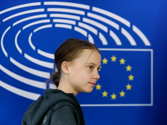 Swedish climate activist Greta Thunberg arrives at the European Parliament in Brussels on March 4, 2020, on the day the European Union unveils a landmark law to achieve "climate neutrality" by 2050. - The Swedish eco-warrior, who is in the Belgian capital for a March 6 protest, attended a meeting …