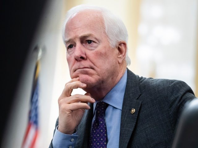 UNITED STATES - FEBRUARY 24: Sen. John Cornyn, R-Texas, attends the Senate Select Intelligence Committee confirmation hearing for William Burns, nominee for Central Intelligence Agency director, in Russell Senate Office Building on Capitol Hill in Washington, D.C., on Wednesday, February 24, 2021. (Photo By Tom Williams/CQ Roll Call/POOL)