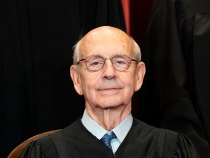 Associate Justice Stephen Breyer sits during a group photo of the Justices at the Supreme Court in Washington, DC on April 23, 2021. (Photo by Erin Schaff / POOL / AFP) (Photo by ERIN SCHAFF/POOL/AFP via Getty Images)