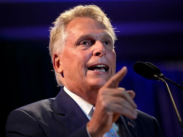 MCLEAN, VA - JUNE 8: Gubernatorial candidate Terry McAuliffe speaks at an election-night event after winning the Democratic primary on June 8, 2021 in McLean, Virginia. McAuliffe will face Republican nominee Glenn Youngkin in the state's general election this fall. McAuliffe previously served as Virginia governor from 2014-2018. (Photo by …
