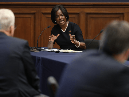 House Homeland Security Committee member Rep. Val Demings (D-FL) questions witnesses during a hearing on 'worldwide threats to the homeland' in the Rayburn House Office Building on Capitol Hill September 17, 2020 in Washington, DC. Committee Chairman Bennie Thompson (D-MS) said he would issue a subpoena for acting Homeland Security …