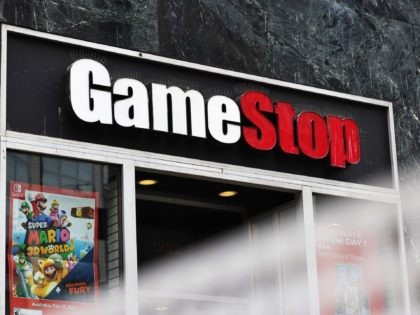 NEW YORK, NEW YORK - JANUARY 27: GameStop store signage is seen on January 27, 2021 in New