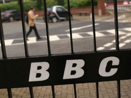 LONDON, ENGLAND - OCTOBER 22: BBC is displayed on the gates to BBC Television Centre on Oc