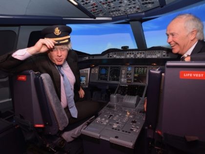 London Mayor Boris Johnson and Emirates Airlines President Tim Clark at the launch of the