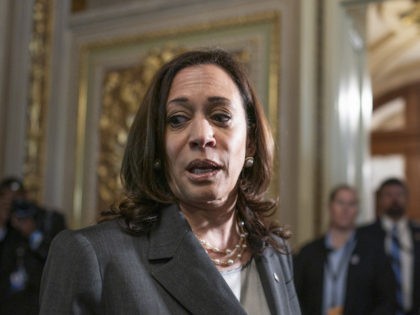 Vice President Kamala Harris expresses disappointment as she leaves the Senate chamber following the procedural vote on the For the People Act, a sweeping bill that would overhaul the election system and voting rights, at the Capitol in Washington, Tuesday, June 22, 2021. The motion to proceed to debate failed. …