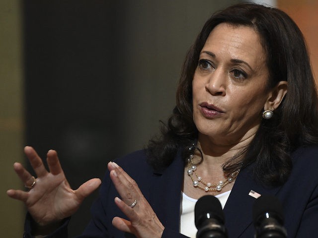 US Vice-President Kamala Harris speaks during a joint press conference with Guatemalan Pre