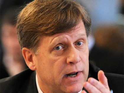 US ambassador to Russia, Michael McFaul, speaks as he takes part in a round table discussion on NGO cooperation between the two countries in Moscow, on April 4, 2013. AFP PHOTO / YURI KADOBNOV (Photo credit should read YURI KADOBNOV/AFP via Getty Images)