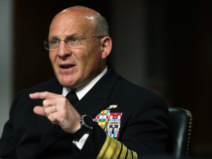 Chief of U.S. Naval Operations Admiral Michael Gilday testifies during a hearing before Senate Armed Services Committee at the U.S. Capitol June 22, 2021 in Washington, DC. The committee held a hearing to examine “The posture of the Department of the Navy in review of the Defense Authorization Request for …