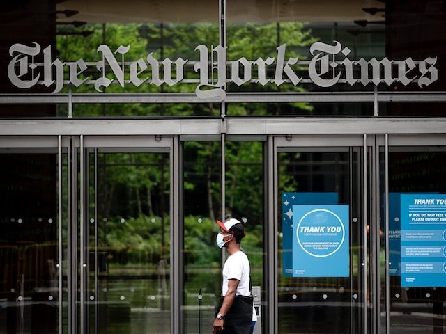 The New York Times building is seen on June 30, 2020 in New York City. - The New York Time