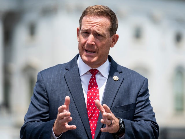 Rep. Ted Budd, R-N.C., does a television news interview outside the Capitol before the vote on the George Floyd Justice in Policing Act of 2020 on Thursday, June 25, 2020. (Photo By Bill Clark/CQ-Roll Call, Inc via Getty Images)