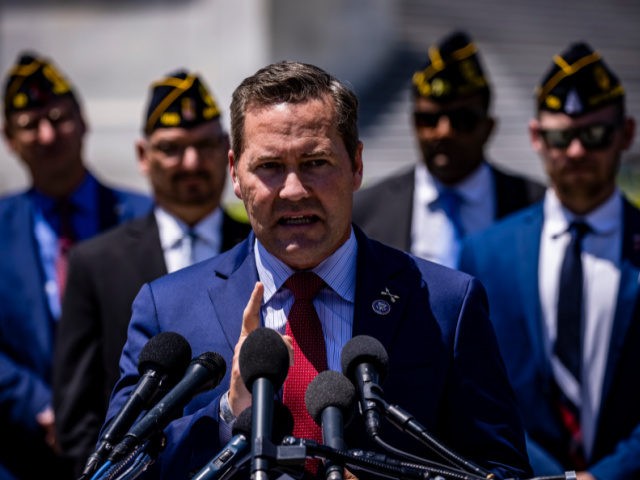 WASHINGTON, DC - JUNE 16: U.S. Rep. Mike Waltz (R-FL) speaks during a press conference on Capitol Hill with members of The American Legion on June 16, 2021 in Washington, DC. Lawmakers on Capitol Hill are working with groups like The American Legion to push for the Biden Administration to …