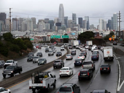 SAN FRANCISCO, CALIFORNIA - NOVEMBER 27: Traffic moves along U.S. Highway 101 towards downtown San Francisco on November 27, 2019 in San Francisco, California. Nearly 50 million people are expected to hit the roadways this Thanksgiving holiday season, the highest number since 2005 and a record 31.6 million travelers are …
