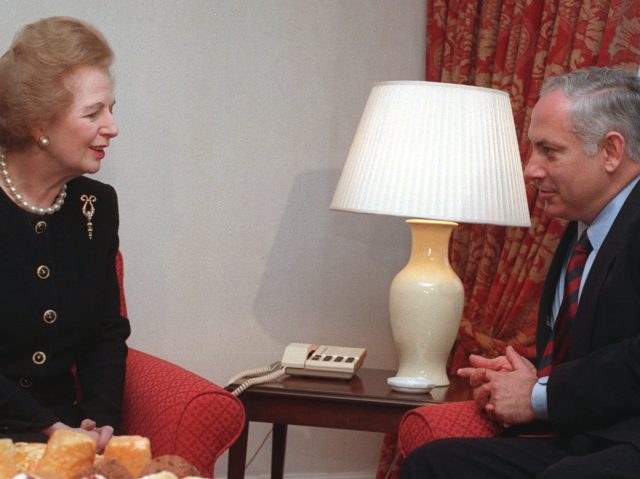 Thatcher and Netanyahu (Alastair Grant / Associated Press)