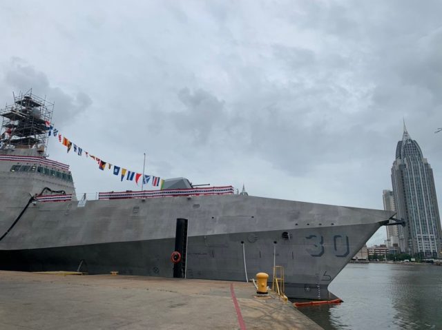 The U.S. Navy's newest littoral combat ship, the USS Canberra, was christened Saturday in