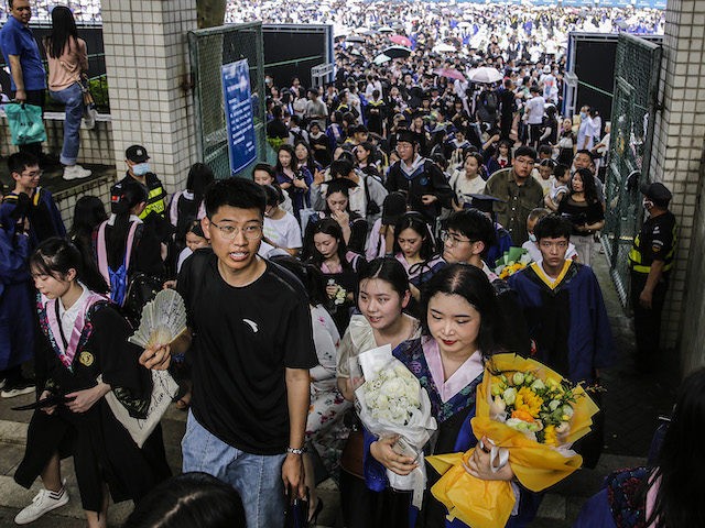 Ten thousand graduates leave after their ceremony at Central China Normal University on June 13, 2021 in Wuhan, China. With no recorded cases of community transmissions since May 2020, life for residents is gradually returning to normal. (Photo by Getty Images)