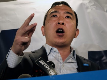 New York City Mayoral candidate Andrew Yang speaks to supporters at the opening of a new campaign office in Brooklyn on June 01, 2021 in New York City. While recent polls show the race tightening, Yang has emerged as a front-runner to be the next mayor of America’s largest city. …