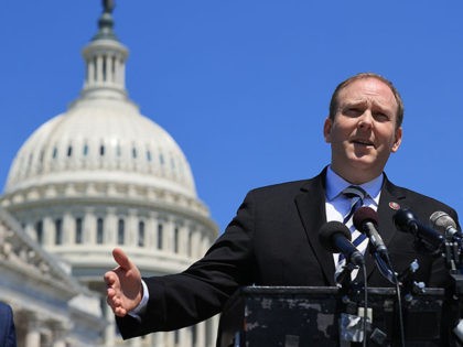 WASHINGTON, DC - MAY 19: House Republican Israel Caucus members, including Co-Chair Rep. Lee Zeldin (R-NY) (C) hold a news conference to talk about the military conflict between Israel and Palestinians in Gaza outside the U.S. Capitol on May 19, 2021 in Washington, DC. Laying blame with President Joe Biden, …