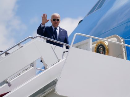 President Joe Biden waves as he boards Air Force One for a trip to Cleveland, Thursday, May 27, 2021, in Andrews Air Force Base, Md. (AP Photo/Evan Vucci)