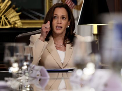 WASHINGTON, DC - JUNE 15: (EDITOR'S NOTE: Alternate crop) U.S. Vice President Kamala Harris speaks during an event marking the ninth anniversary of the creation of the Deferred Action for Childhood Arrivals (DACA) on June 15, 2021 in Washington, DC. During the event, Harris urged the U.S. Senate to pass …
