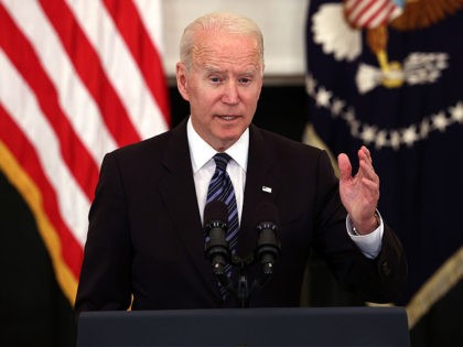 WASHINGTON, DC - JUNE 23: U.S. President Joe Biden speaks on gun crime prevention measures at the White House on June 23, 2021 in Washington, DC. Biden outlined new measures to curb gun violence including stopping the flow illegal guns and targeting rogue gun dealers. (Photo by Kevin Dietsch/Getty Images)