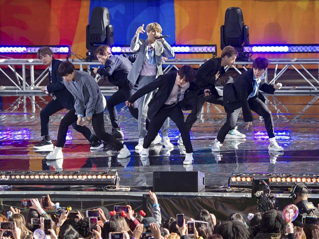 FiLE - In this May 15, 2019, file photo, South Korean boy band BTS perform on ABC's "Good Morning America at Rumsey Playfield/SummerStage in Central Park, in New York. The agency for K-pop superstars BTS says the singers will take an extended break from showbiz to rest and relax and …