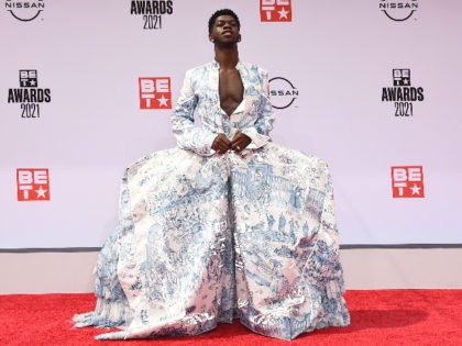 Lil Nas X arrives at the BET Awards on Sunday, June 27, 2021, at the Microsoft Theater in Los Angeles. (Photo by Jordan Strauss/Invision/AP)