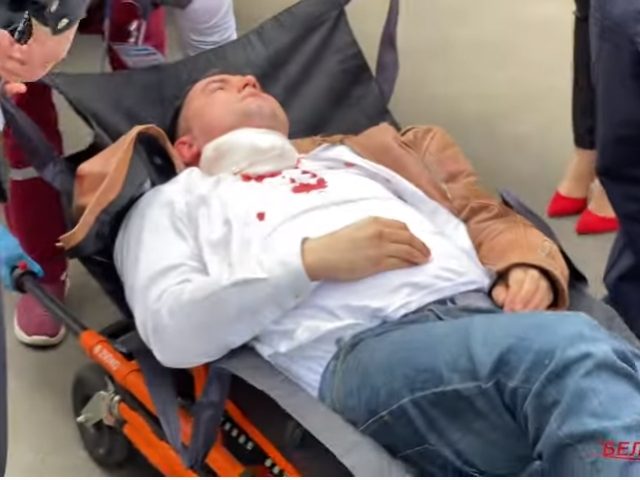 A dissident on trial in Belarus for his involvement in protests against the regime stabbed