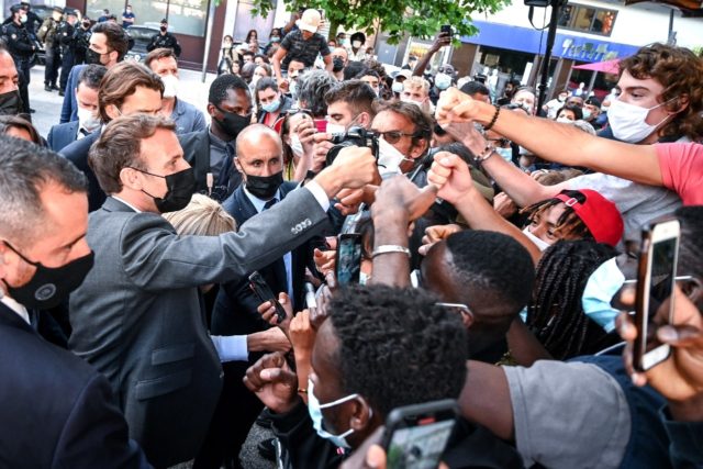 French President Emmanuel Macron was back greeting well-wishers just hours after the slap