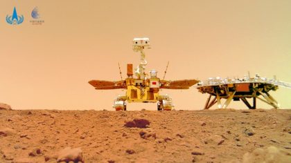 The Zhurong rover, named after a mythical Chinese fire god, has been studying the topograp