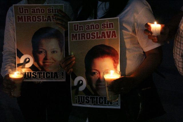 Journalists commemorate the one-year anniversary of reporter Miroslava Breach's death in C