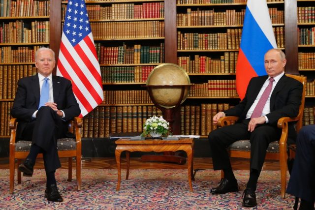 US President Joe Biden meets with Russian President Vladimir Putin at the Villa la Grange