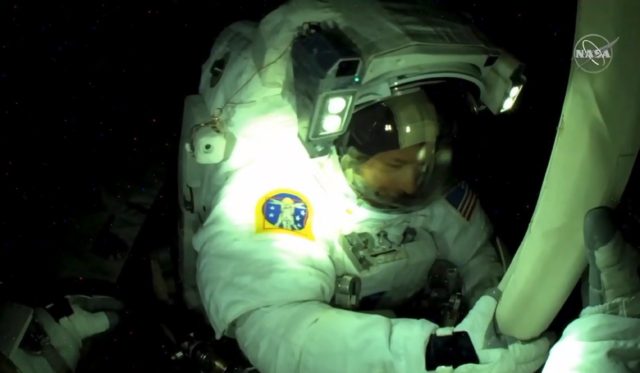 This NASA TV frame grab captured on June 20, 2021 shows US astronaut Shane Kimbrough seen