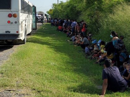 Border Patrol agents in South Texas apprehended a group of 336 migrants in July 2021. (Pho