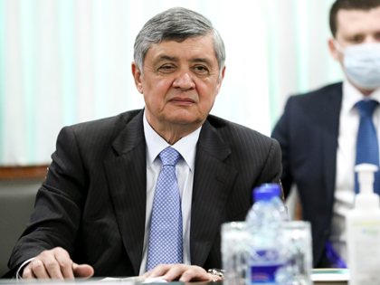 In this handout photo released by Russian Foreign Ministry Press Service, Special Representative of the President of the Russian Federation on Afghanistan Zamir Kabulov attends the talks between Russian Foreign Minister Sergey Lavrov and Pakistani Foreign Minister Shah Mahmood Qureshi in Islamabad, Pakistan, Wednesday, April 7, 2021. (Russian Foreign Ministry …