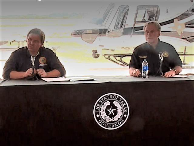 Florida Governor Ron DeSantis and Texas Governor Greg Abbott during border briefing in Del Rio, Texas. (Video Screenshot)