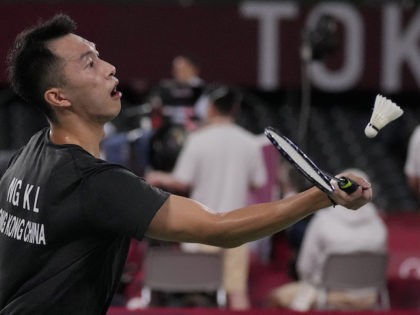 Hong Kong's Angus Ng Ka Long plays against Mexico's Lino Munoz during their men's singles