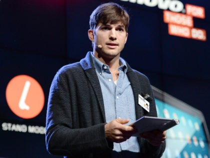 LOS ANGELES, CA - OCTOBER 29: Actor Ashton Kutcher named Lenovo product engineer and launches Yoga Tablet at YouTube Space LA on October 29, 2013 in Los Angeles, California. (Photo by Michael Kovac/Getty Images for Lenovo)