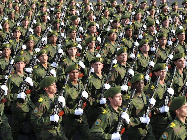 Cuban special forces march, on April 16, 2011 in Havana, during the military parade to com