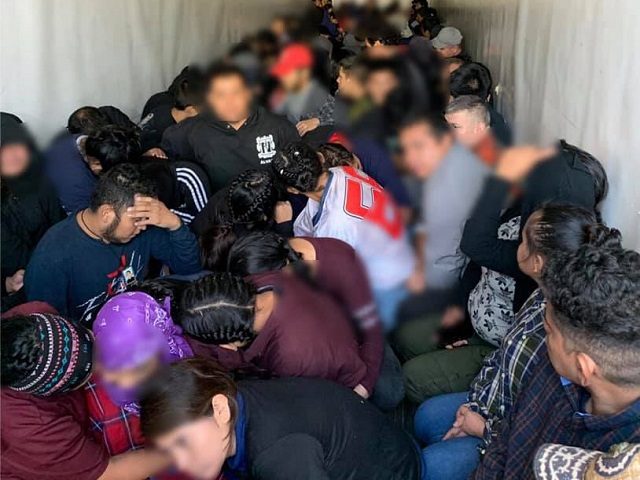 DPS troopers in Laredo found 105 migrants locked a tractor-trailer near the U.S.-Mexico border. (Photo: Texas Department of Public Safety)