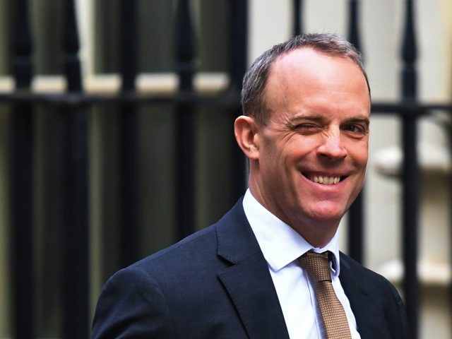 Britain's Foreign Secretary Dominic Raab arrives for a meeting of the cabinet at 10 Downin