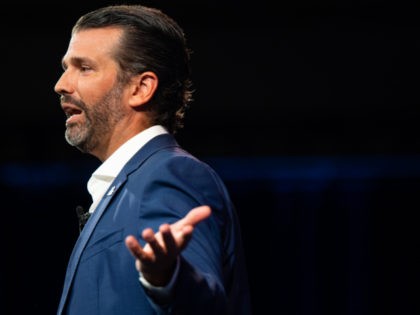 DALLAS, TEXAS - JULY 09: Donald Trump Jr. speaks during the Conservative Political Action Conference CPAC held at the Hilton Anatole on July 09, 2021 in Dallas, Texas. CPAC began in 1974, and is a conference that brings together and hosts conservative organizations, activists, and world leaders in discussing current …