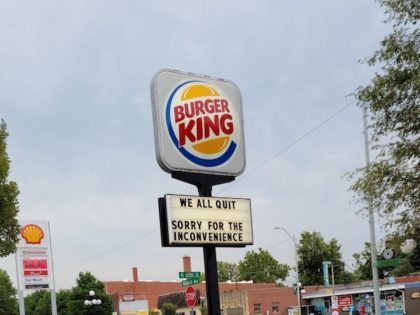 This morning, all of the Burger King employees at the Havelock location (here in Lincoln, Nebraska) quit all at once—and let potential customers know about it. (@TedGenoways/Twitter)