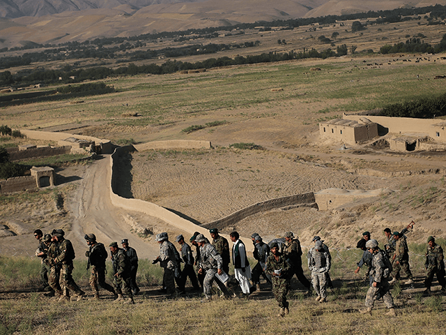 BALA MURGHAB, BADGHIS PROVINCE - JUNE 30: A group of Afghan Police, Afghan Army, and NATO