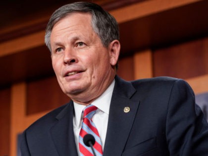 WASHINGTON, DC - JUNE 17: Senator Steve Daines (R-MT) speaks about his opposition to S. 1, the "For The People Act" on June 17, 2021 in Washington, DC. Republican are calling the proposed legislation, which is intended to expand voting rights and reform campaign finance, a federal take over of …