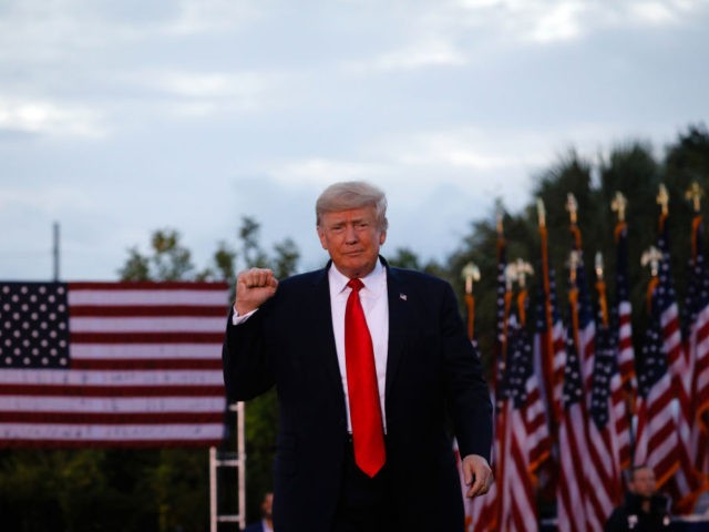 SARASOTA, FL - JULY 03: Former U.S. President Donald Trump arrives to hold a rally on July